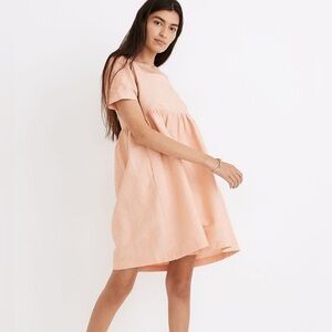 Madewell Peach Linen-Blend Allie Mini Dress - Size L